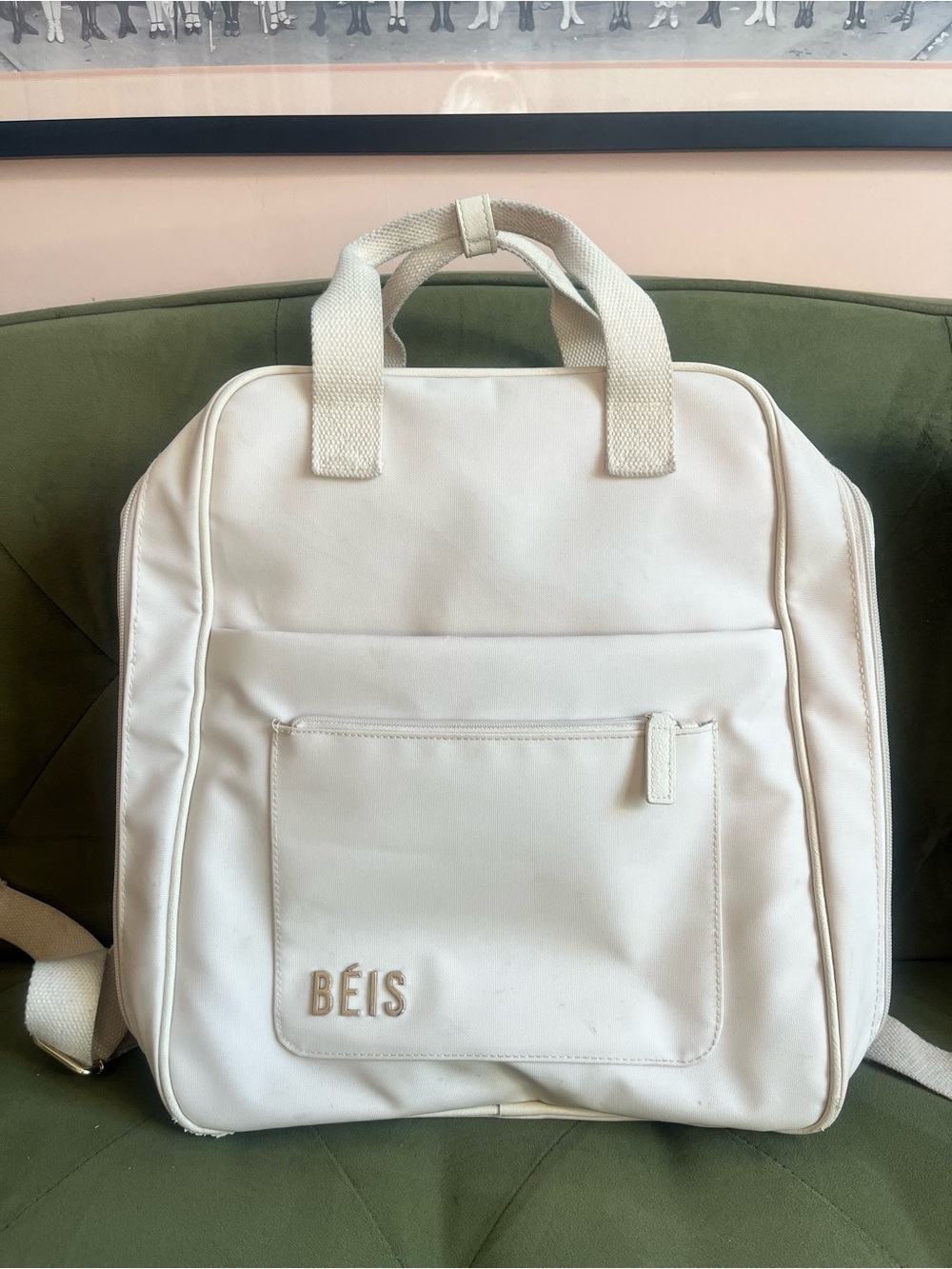 BEIS The Expandable Backpack in Beige - Picture 4 of 11
